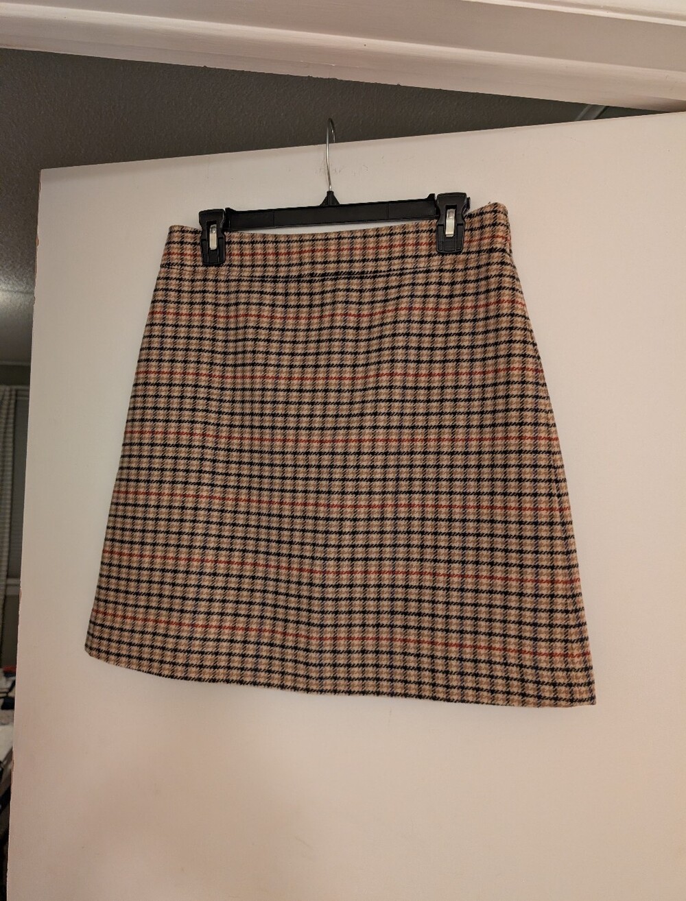 J. Crew Houndstooth Wool Mini Skirt